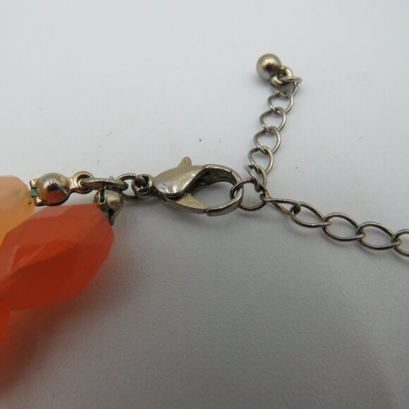 Vintage Necklace 16" Double Strand Plastic Faceted Two Tone Orange Beads - Picture 8 of 12